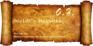 Oszlár Hajnalka névjegykártya