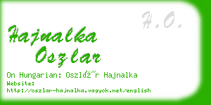 hajnalka oszlar business card